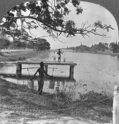 West Side of the Fort, Showing the Moat, Mandalay, Burma