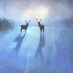 Majestic Winter Stags