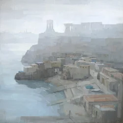 Misty Mediterranean Town