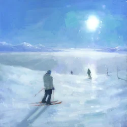 Sunny Mountain Skiing
