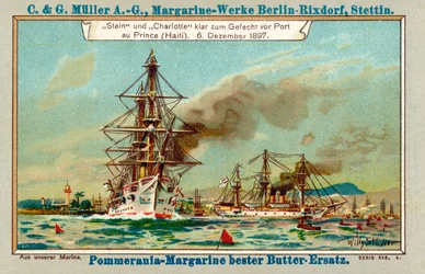 German Warships Stein and Charlotte in Port au Prince Harbour, Haiti, during the Luders Affair