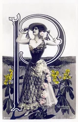 Mlle Lolita, Artist from the 1900s - Alphabet in Postcard
