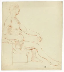 Seated Academic Male Nude