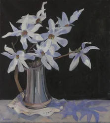 White Magnolias in Silver Jug, 2019