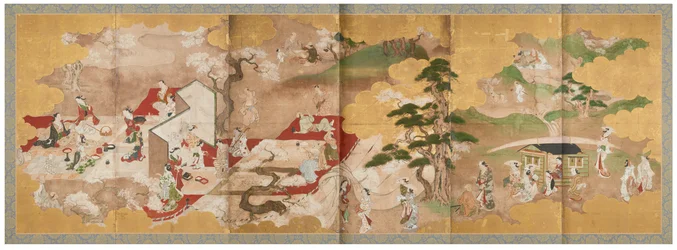 Picnicking under Cherry Blossoms and Boating on the River, mid 18th century