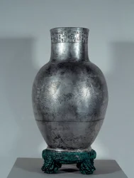 Entemena Vase in Grave Silver with Motifs and Cuneiform Writing