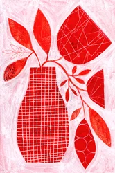 Abstract Red Botanicals
