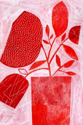 Abstract Red Botanicals