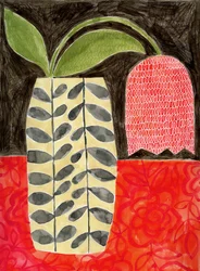 Red Tulip In A Modern Vase