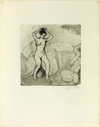 Catherine Prepares the Bath and Louise, Nude, Fixes her Hair