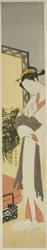 Courtesan Standing by Screen and Bed