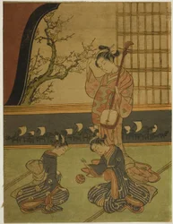 Courtesan Watching Her Attendants Playing with a Ball
