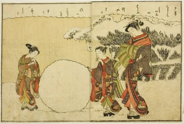 Double-page Illustration from Vol. 1 of "Picture Book of Spring Brocades"