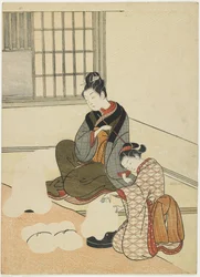 Evening Snow on the Silk-Dryer, after 1766