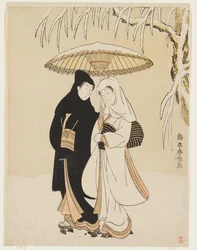 Lovers Under a Single Umbrella