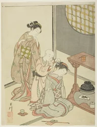 Night Rain of the Tea Stand, from the series "Eight Views of the Parlor"