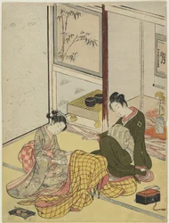 Perfuming a Robe as a Mitate of the Four Elegant Pastimes, Autumn