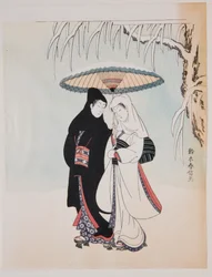 Walk under a Parasol in the Snow