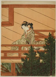 Young Woman Seated on the Balcony of Kiyomizu Temple