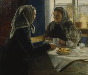 Two Women Drinking Coffee