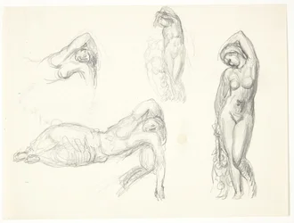 Study Sheet with Four Sketches for 