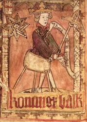 The King dispensing justice, from the National Law Codes of Magnus Eriksson (1319-64), c.1450