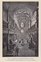 The Wasserkirche, City Library, in Zurich (engraving)