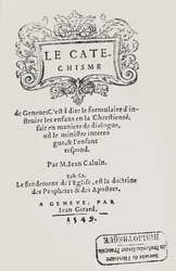 Title page of the Catechism of John Calvin, published Geneva, 1549