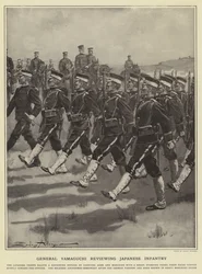 General Yamaguchi Reviewing Japanese Infantry