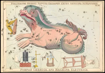 Psalterium Georgii, Fluvius Eridanus, Cetus, Officina Sculptories, Fornax Chemica and Machina Electrica, c.1825