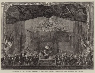 Celebration of the Voltaire Centenary at the Gaite Theatre, Paris, Victor Hugo addressing the Meeting