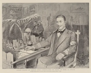 Prince George of Greece, High Commissioner of Crete, at Home in Athens