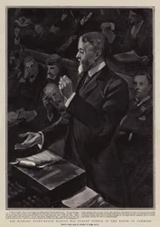 Sir Michael Hicks-Beach Making His Budget Speech in the House of Commons