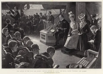 The Cruise of the King and Queen, Church Service on Board the Royal Yacht Victoria and Albert