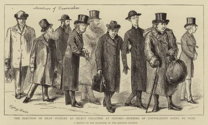 The Election of Dean Stanley as Select Preacher at Oxford, Members of Convocation going to Vote