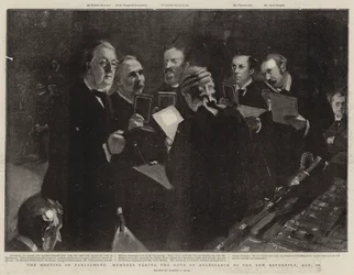 The Meeting of Parliament Members taking the Oath of Allegiance to the New Sovereign, 23 January