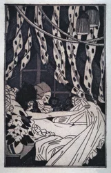 Giacomo Casanova raises the sheets to contemplate his naked mistress