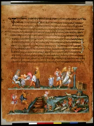 Joseph Taking His Farewell from His Parents and Benjamin (miniature)