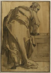 A Heavily Draped Apostle Seen from Behind