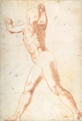 Standing Nude Man (recto), Three Studies of Soldiers (verso)