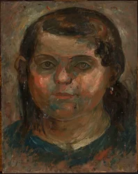 Head of a Girl in a Blue Dress