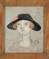 Head of a Woman in a Black Hat