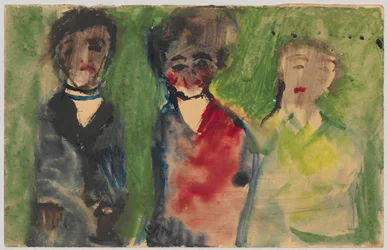 Three Female Figures in Evening Dress