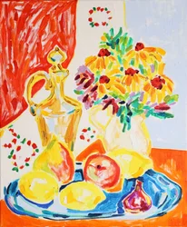 Colorful Flowers and Fruit