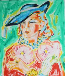 Elegant Lady Blue Hat