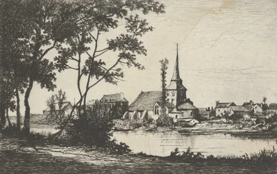 Town with a Church Across a River