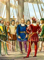 Christopher Columbus and his brothers Bartolomeo and Diego are taken prisoner on a ship that will take them to Spain