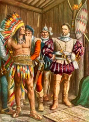 Ferdinando Cortes Imprisoning Montezuma