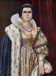 Portrait of Lucrezia Borgia (Lucrece Borgia) (1480 - 1519) (Illustration by Tancredi Scarpelli from Storia d