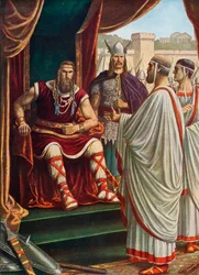 The Roman ambassadors beseeching Alaric I, King of the Visigoths